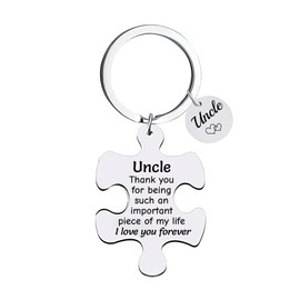 YpbbyKit Gifts for Men Fathers Day Uncle Keychain Gifts Thank You for Being Such an Important Piece of My Life Keychain (Uncle)