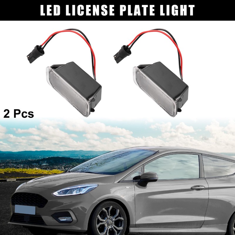 X AUTOHAUX 2pcs LED License Plate Light Lamp White Light