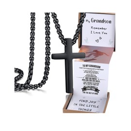 THEMEROL 21st Birthday Gifts for Teenager Grandson Gifts from Grandma Teens Gift Ideas 12 14 16 18 Year Old Gift Cross Necklace for Men Confirmation Valentines Mens Stocking Stuffers Easter Christmas