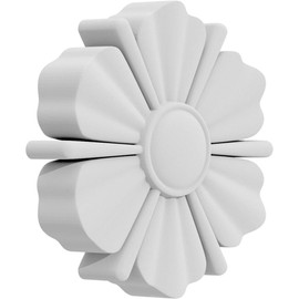 Ekena Millwork ROSC050X050RNCUF 5" W x 5" H x 5/8" D Large Ranchester Flower Rosette, White