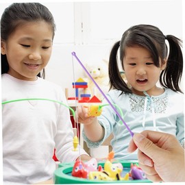 ibasenice 15 Piezas caña de Pescar magnética Juegos de atrapar Peces los niños juegan a la caña de Pescar imanes de Juguete Polos magnéticos Juguete para niños Fuerza magnética imán Púrpura