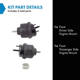 TRQ Front Engine Mount Set Compatible with 2005-2007 Ford Five Hundred Freestyle Mercury Montego