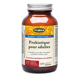 Flora Flora Health Adult's Probiotic, Six Adult-Specific Strains, Gluten Free, Raw Probiotics with 17 Billion Cells - 120 vegetarian capsules