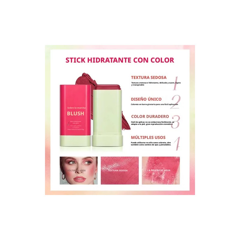 Rubor Barra Lotlash Rosa Pack 3 Tonos Para Labios Y