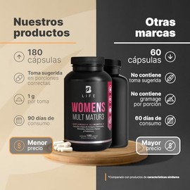 B Life Multivitamínico para Mujer + 40 años Con 180 Cápsulas