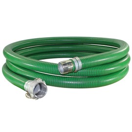 Suction Pump Water Hose with Pump Threads / Camlock - Green Trash Pump Hose - 2" x 20'