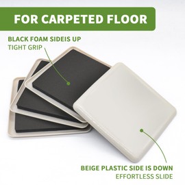 COVERCORNER Furniture Sliders for Carpet 8 PCS - 5 inch Furniture Moving Slider Chair Legs Floors Protectors Square Furniture Movers Sliders – Move Your Furniture Easy & Safely(for Carpet)