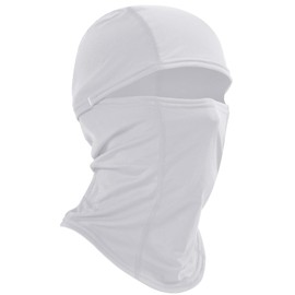 Huccik Winter Balaclava - Windproof Ski Mask for Motorcycle, Skiing & Biking, Warm Fleece Balaclava for Men & Women, White/white, Unit size