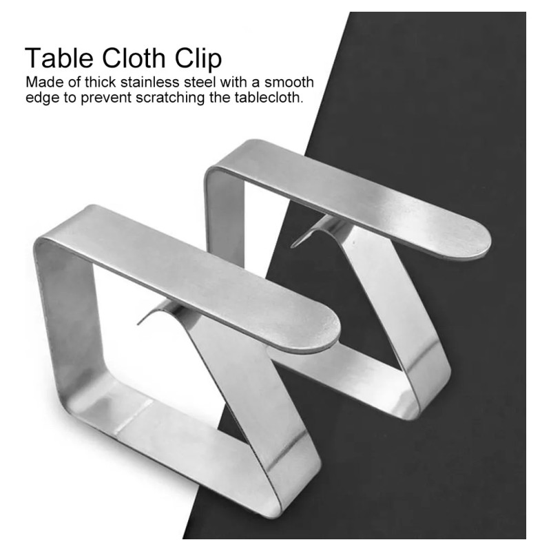 generic Clip Antideslizante Mantel Acero Inoxidable Hogar 4 Piezas