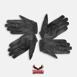 Hugger Ladies Unlined Water Resistant Leather Glove for Driving and Police (Small, Black)