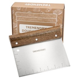 Raspador de banco de alta calidad con agarre de nuez, rascador de masa grande de 4 x 7 pulgadas, cortador de repostería para hornear y masa madre, her