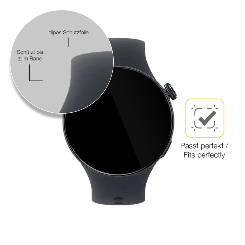 dipos FLEX 2x Schutzfolie klar passend für Vivo Watch 5,