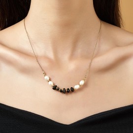 Aprilery Pendant Necklaces for Women, Trendy Love Opal locket Pendant Necklace Statement Costume Jewelry for Teen Girls Gifts for Her (Black Stone)