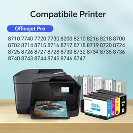 952XL Ink Cartridges Replacement for HP 952XL Ink Cartridges Combo Pack Compatible with HP Officejet Pro 8710 7740 8720 8210 8715 8702 7720 8730 8740 8700 Printer (4 Packs, Black Cyan Yellow Magenta)