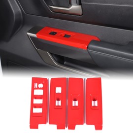 Aunginsy Car Door Window Glass Lift Button Panel Trim Cover Compatible with Toyota Tundra/Sequoia 2022-2025 Car Front and Rear Doors Armrest Window Control Switch Decorative Frame Sticker Accessories