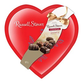 Russell Stover Red Foil Heart Box of Valentines Assorted Chocolates, 14 Ounce (24 Pieces)