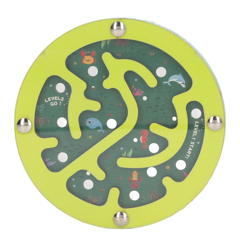 Balance Maze Game Double Sided Educational Round Portable Wooden Ball