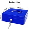 Steel Cash Box with Key Lock, Metal Small Money Organizer