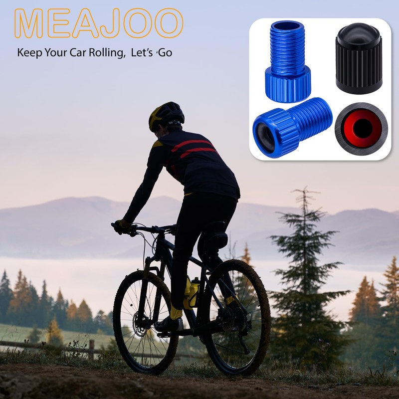 MEAJOO 2PCS Presta Valve Adapter, Aluminum Convert Presta to Schrader
