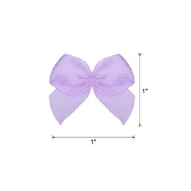 MECCANIXITY 50Pcs Mini Ribbon Bow 1" Mini Fabric Satin Ribbon Flower Bows for Craft DIY Sewing Wedding Birthday Party Purple
