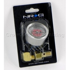 NRG Liquid Filled Fuel Regulator Gauge 100psi Red