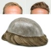 RESHE Toupee For Men Human Hair PU Skin Hair Replcement