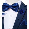 DiBanGu Pretied Bow Ties for Men Blue Bow Tie Silk