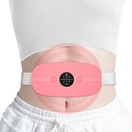 BAMCOO Portable Cordless Heating Pad, Heating Pads with 3 Heat Levels and 3 Massage Modes, Heat Pad 5s Fast Heating, Back or Belly for Women and Girl (Pink)