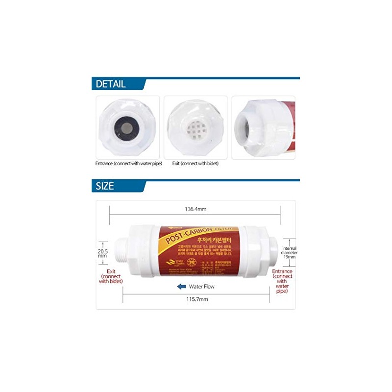 5 PCS Set Bidet Filter - Activated Carbon Filtering 1/2