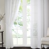 Singinglory Eyelet Voile Curtains Set of 2 with Tiebacks,White Sheer
