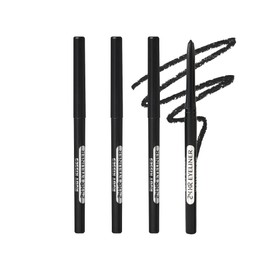 Ruby Kisses Pencil Eyeliner, Retractable Eyeliner, Waterproof, Smudge-Proof Eye Makeup, High Pigmented, 24H Long Lasting Eyepencil (4 Count, Very Black)