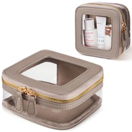 Oaque Mini Cosmetic Bag Clear Makeup Bag Small Travel Toiletry Bag with Zipper, Cute Car Cosmetic Case Transparent Makeup Pouch for Purse (Stone)