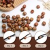 VENOFEN 60PCS Painted Wood Hair Beads Large Hole Natural Wooden