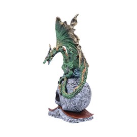 Nemesis Now Resin Dragon Statue - Hand-Painted Dragon Figure Perched on a Metallic Skull and Book - Gifts & Decor for Fantasy Lovers - Ignisars Rule