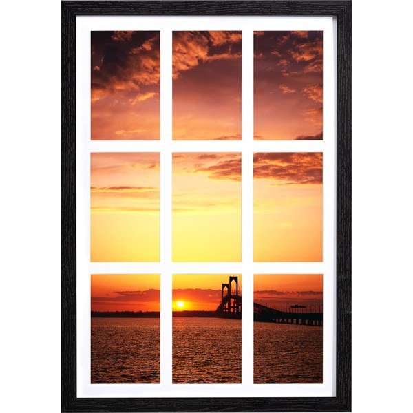 eletecpro 14x20 Black Collage Picture Frame with 1 Mat Display