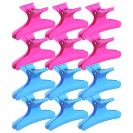 Ondder Blue Hot Pink Butterfly Hair Claw Clips for Styling, Sectioning, Makeup, Pro Hair Clamp Clips for Women, Girls