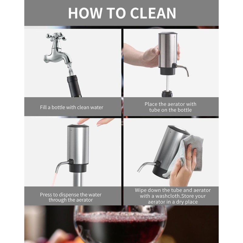 CIRCLE JOY Electric Wine Aerator Pourer Rechargeable One-touch Wine Decanter