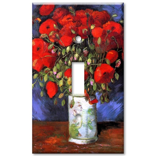 Single Gang Toggle Wall Plate - Van Gogh: Poppies
