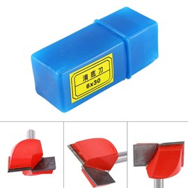 Broca de limpieza Inferior, Diámetro del Vástago 6mm, Diámetro de la hoja 30mm, Fresadora CNC Enrutador Ranurado en V longitud Total 45MM