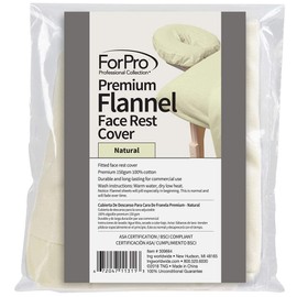 ForPro Professional Collection Premium Flannel Face Rest Cover, Natural, 100% Cotton for Massage Tables