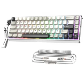 ATTACK SHARK X68MAX HE 60% Wired Magnetic Switch Keyboard,Full Aluminum CNC,0.005mm RT Accuracy,8KHz Rapid Trigger Mechanical Gaming Keyboard,Adjustable Actuation,with RGB Coiled Cable for PC/MAC,Star