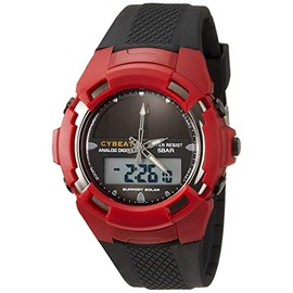 Sun Flame BCY02-RE Cybeat Wristwatch, Men's Black, red