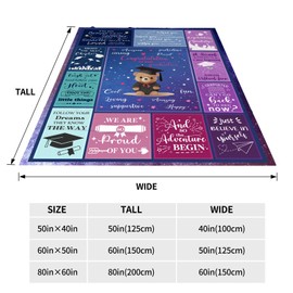 Graduation Gifts, Graduation Gifts for Her Him 50x60 Inch Cozy Throw Blanket College High School Graduation Gift Graduation Blanket Graduation Gifts for Women Men