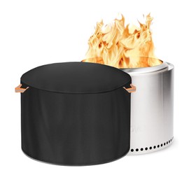 Protective Cover for Solo Stove, Round Fire Pit Cover for Outdoor Use, UV Resistant, Smokeless Fabric Fire Basket, Fire Pit Cover (Bonfire - 56D x 41H)