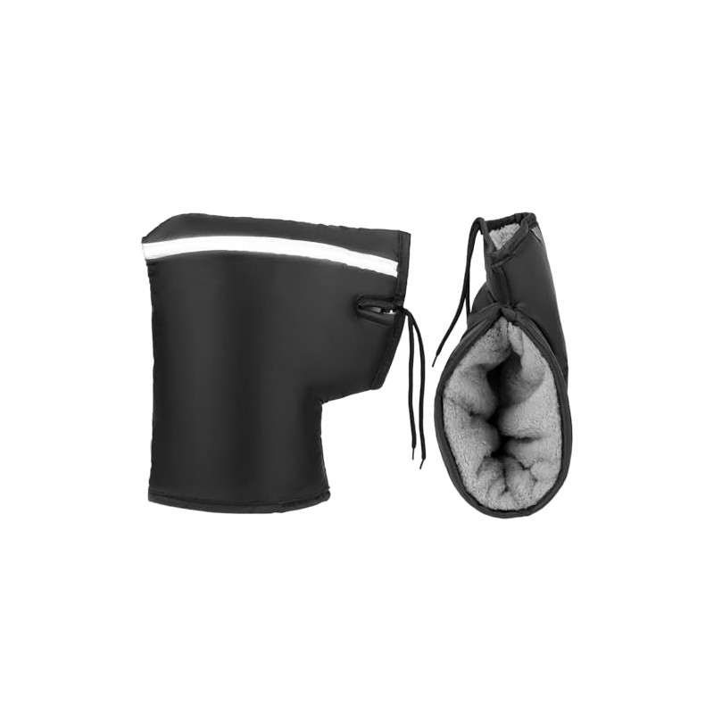 QWORK Motorcycle Handlebar Gloves Winter Thermal Windproof Waterproof with Reflective