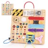 Busy Board,Montessori Toys for 1-3 Years Old, Wooden Toddler Toys, Sensory Travel Toys, Ideal Gift for 1+ Year Old Boys (Busy Board Plus V2) dealsforyoudays Learning Materials Infant:_Busy Board v3