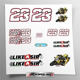 Sticker Set Luca Salvadori 23 Motorcycle Sticker Like a Sir Sticker | Vinyl Sticker Easy Application UV Printing | Stickersland®