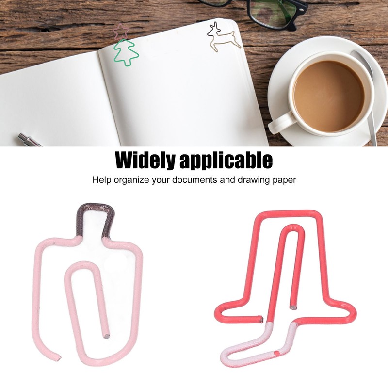 100pcs Paper Clips Lovely Christmas Tree and Deer Shape Metallic