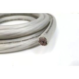 KnuKonceptz Kolossus Flex Silver OFC 4 Gauge Power Battery Wire Copper Ground Cable - 30 Feet