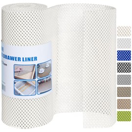 RAY STAR Shelf Liner Non Adhesive 20 Inch x 48 Inch, White Kitchen Drawer Liners, Cabinet Liners for Shelves, Non Slip Liner for Kitchen Cabinets, Cupboard, Fridge, Toolbox